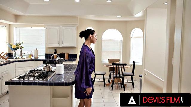 DEVILS FILM - Hot Ebony Alexis Tae Gets Ass Fucked By Boyfriend's BFF