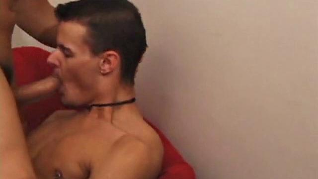 Derrick moans as a strong top pounds his ass deep and hard