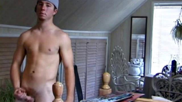 Alone with the camera, Cory Woodall stands mostly out of frame for a few minutes, which turns out to be kind of hot because you see just enough of his left arm and shoulder to know that e's working up his stiff one.