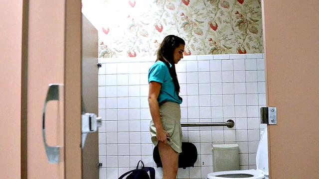 Kharlie Stone Pees and Masturbates in School Bathroom