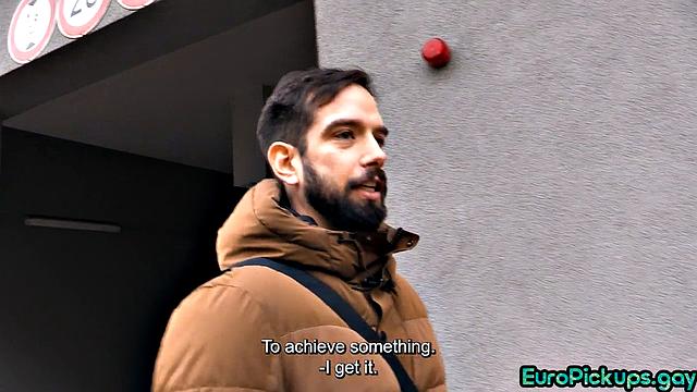 Bearded jock sucking hairy dick