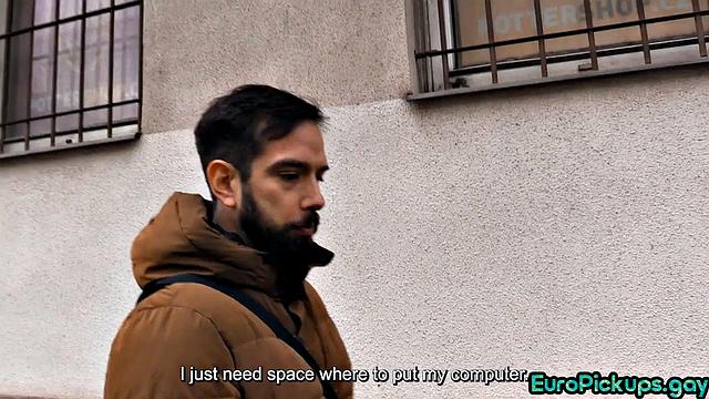 Bearded jock sucking hairy dick