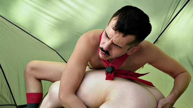 Scout's tent turns into anal shack
