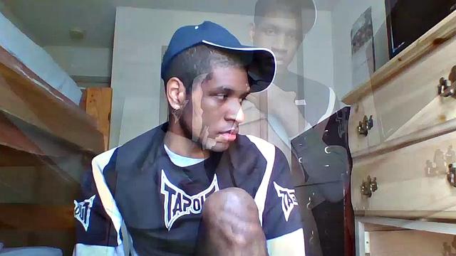 Young Black Amateur Stroking Big Cock