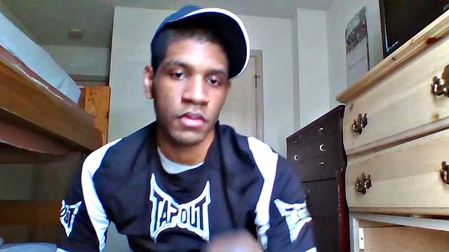 Young Black Amateur Stroking Big Cock