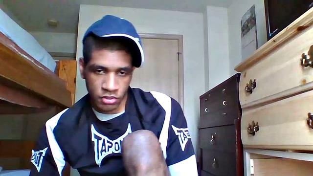 Young Black Amateur Stroking Big Cock