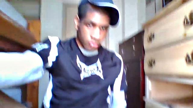 Young Black Amateur Stroking Big Cock