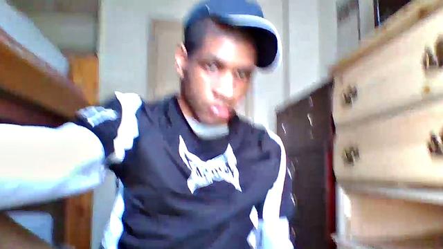 Young Black Amateur Stroking Big Cock