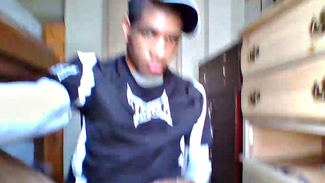 Young Black Amateur Stroking Big Cock