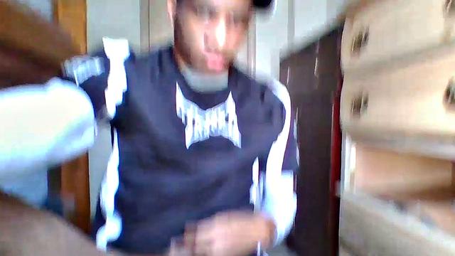 Young Black Amateur Stroking Big Cock