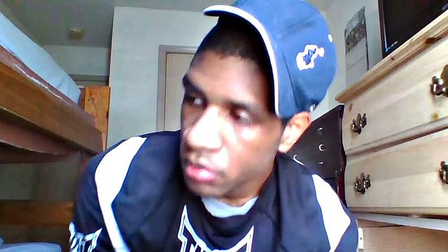 Young Black Amateur Stroking Big Cock