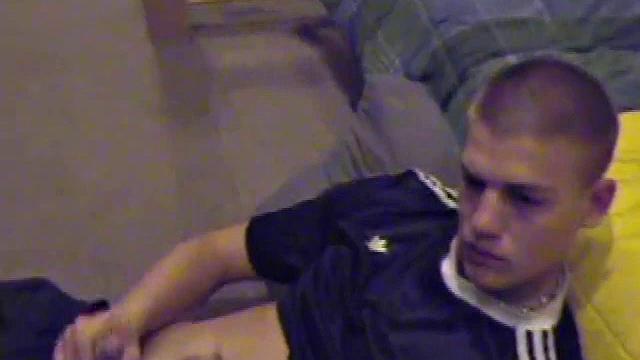 Lance strokes his cock for the camera