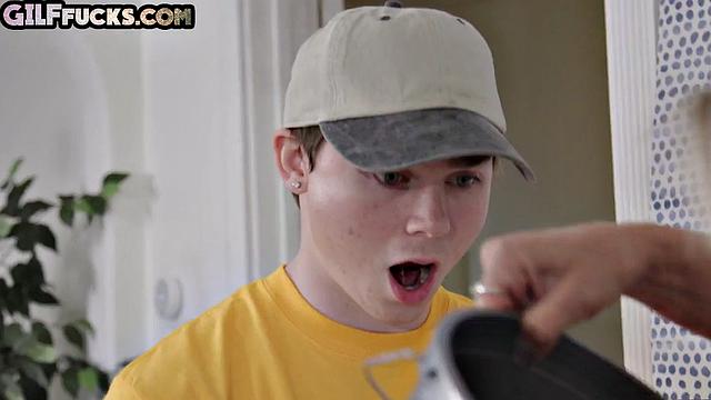 Nasty granny bouncing on horny lover