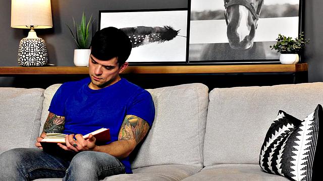 Rimming stud fucks his partner in hairy asshole