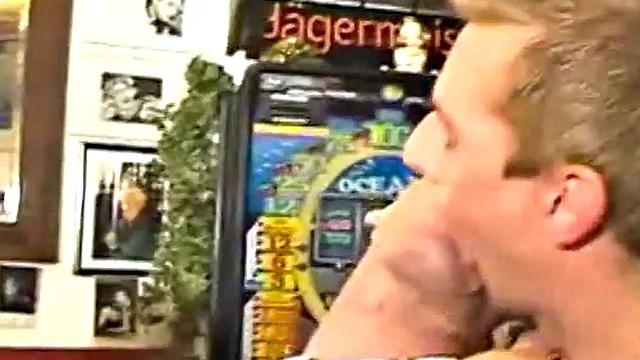 Naughty boys share a cock in a wild kitchen threesome with a kinky twist