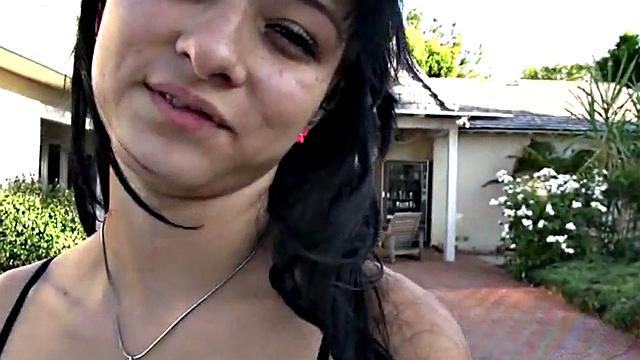 Little Bailey sucks off cock