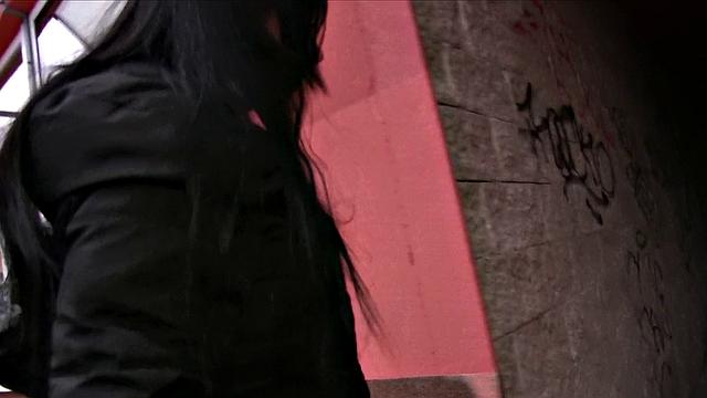 Naughty Brunette Gets Her Tit Stuffed & Fucked In Public