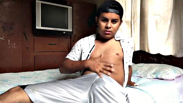 Avrool is a young Latino, who is horny and needs some relief, so he starts stripping naked, as he works up a boner. Rock hard and ready, the young man fingers himself a bit and then gets down to business.