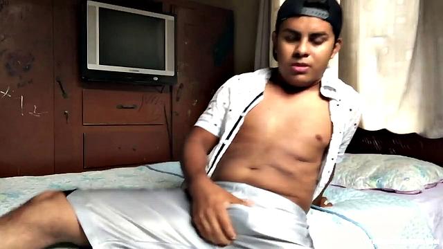 Avrool is a young Latino, who is horny and needs some relief, so he starts stripping naked, as he works up a boner. Rock hard and ready, the young man fingers himself a bit and then gets down to business.
