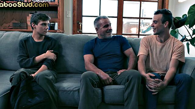 Taboo mature gay barebacks stepson in front of other stepson