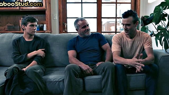 Taboo mature gay barebacks stepson in front of other stepson