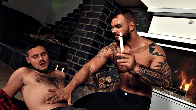 Submissive punished with wax before bareback fucking