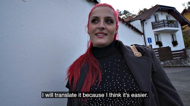 Picked up pink-haired curvy babe pounded and deepthroating