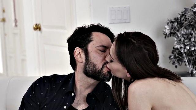 Petite babysitter deepthroating on her first day