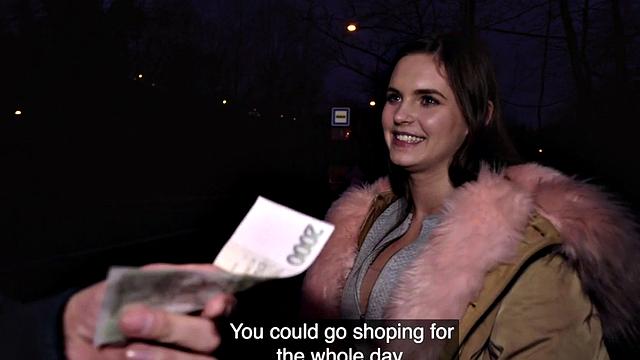 POV busty babe4cash closeup sucks n rides BWC after casting