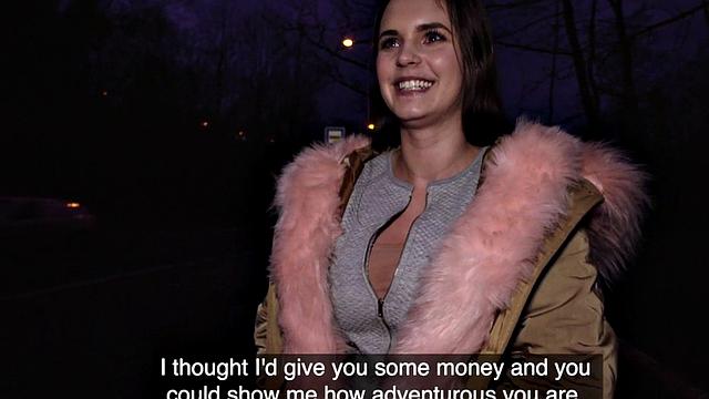 POV busty babe4cash closeup sucks n rides BWC after casting