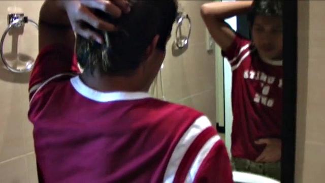 With a masculine boy next door look, Benjie has Asian boy written all over him. Watch him start this scene off by seducing himself in the mirror. Then he strips down for a solo in the shower.