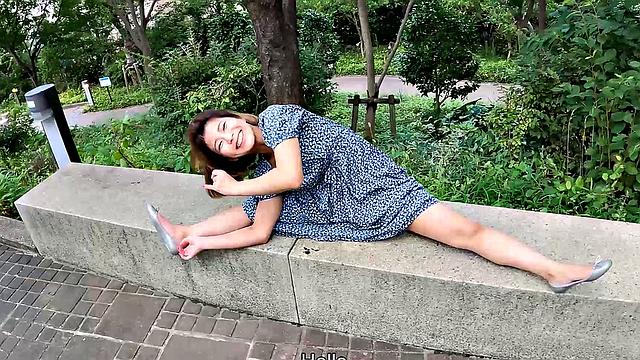 Petite Japanese Yoga instructor Miyu Shiratori visits us