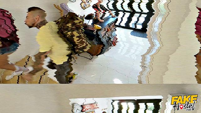 Tiny Teen and Two Cocks