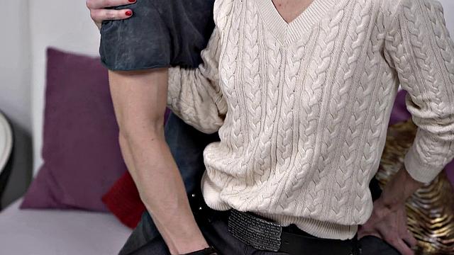 LUSTY GRANDMAS - Horny Granny Gets Pussy Fucked And Face Covered In Cum By Teen Neighbor