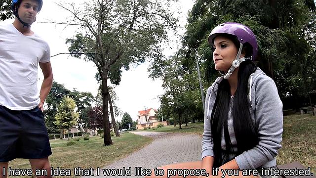 HUNT4K. For cash naughty chick cheats on cuckold BF with rich stranger