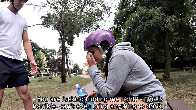 HUNT4K. For cash naughty chick cheats on cuckold BF with rich stranger