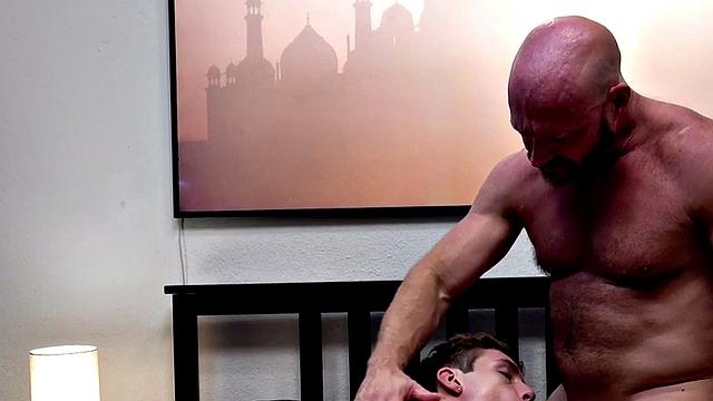 Rimmed jockstrap twink bred by dominant muscled DILF