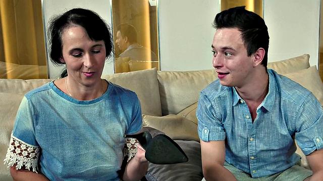 LUSTY GRANDMAS - Sexy Mature Maid In Stockings Made A Fantasy Come True By Fucking Him