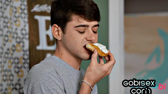 Cute petite 21yo gives head in BI 3some