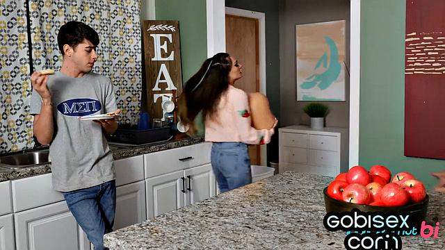 Cute petite 21yo gives head in BI 3some