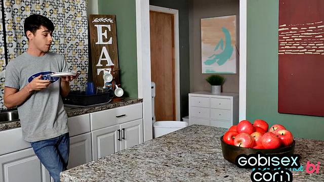 Cute petite 21yo gives head in BI 3some