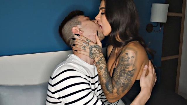 Heart-Racing Passion of Long-awaited companions. Brunette with phat orbs meets partner, gets nasty and enjoys HD hardcore sex!