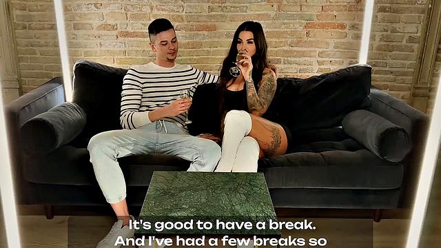 Heart-Racing Passion of Long-awaited companions. Brunette with phat orbs meets partner, gets nasty and enjoys HD hardcore sex!