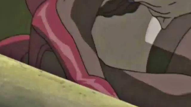 A muscular anime whore take on multiple cocks in a wild bukkake party