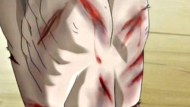 A muscular anime whore take on multiple cocks in a wild bukkake party