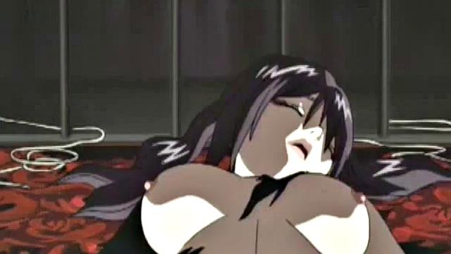 A muscular anime whore take on multiple cocks in a wild bukkake party