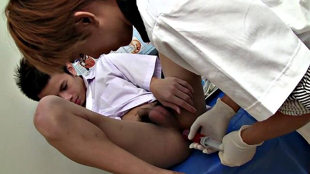 Asian twink breeded by medic in cowboy ways