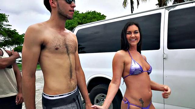 Fooled white guy fucks Black guy in bus after blindfold BJ