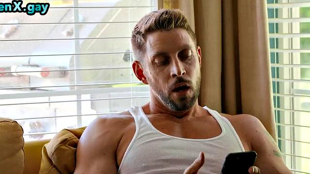 Manly jock barebacks skinny twink by the swimming pool