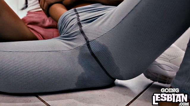 Horny lesbians in threesome